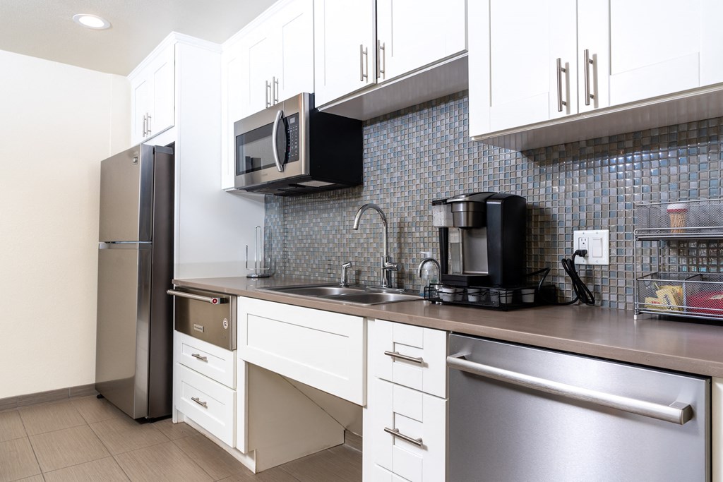 Clubroom with stainless steel appliances