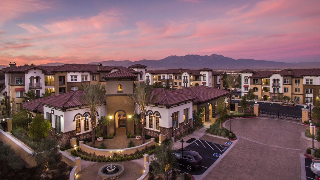aerial photo of capriana apartments and leasing office