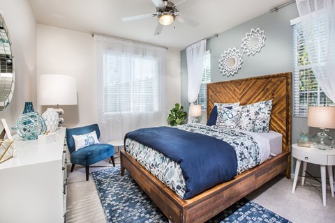 furnished bedroom at Capriana at Chino Hills, Chino Hills