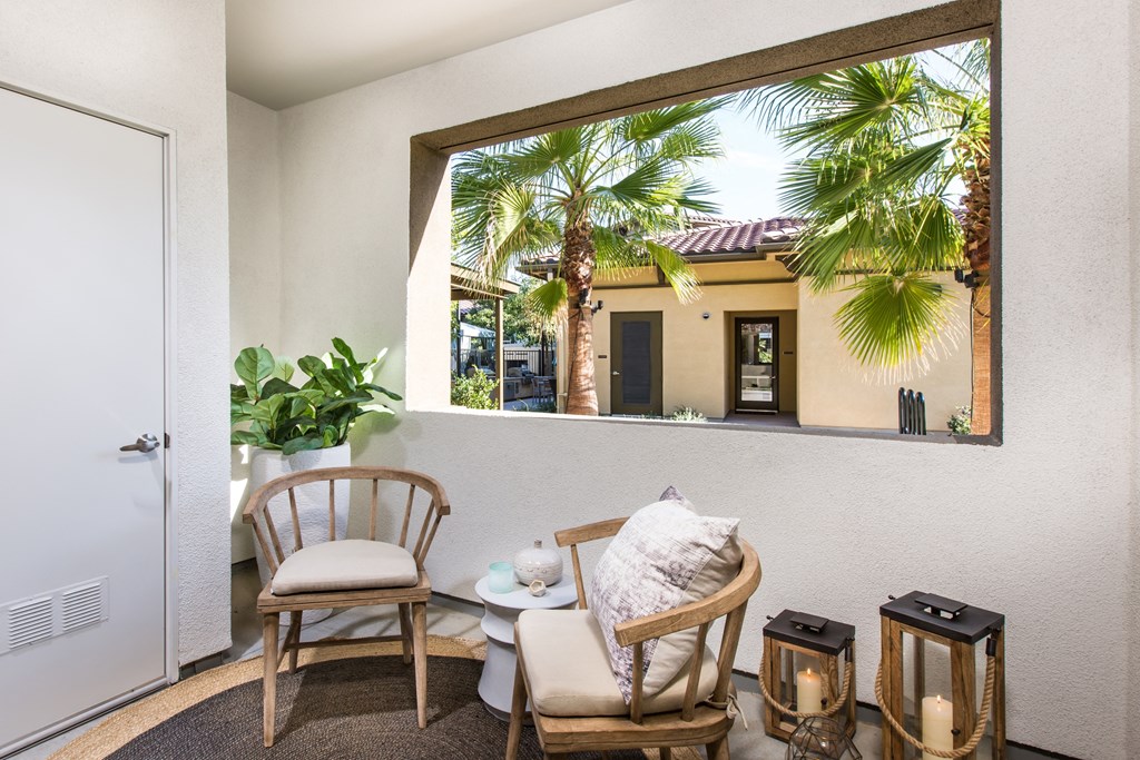 outdoor balcony with outdoor seating