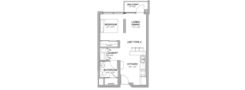 A1 Floor Plan at Casa Estilo Apartments, Chula Vista
