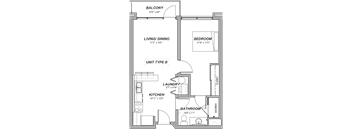 B1 Floor Plan at Casa Estilo Apartments, California, 91910