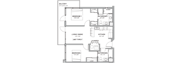 C-4 Floor Plan at Casa Estilo Apartments, Chula Vista, CA