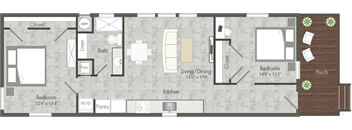 Unit D floor plan