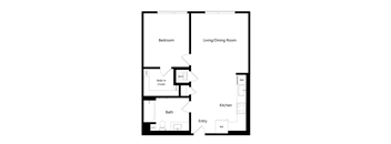 A1 - 1 bed 1 bath - 678 sqft