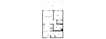 A2 - 1 bed 1 bath - 735 sqft