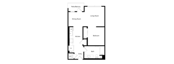 A3 - 1 bed 1 bath - 638 sqft