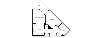 A4 - 1 bed 1 bath - 585 sqft