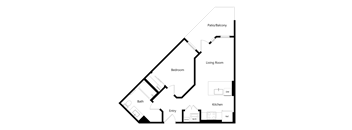 A5 - 1 bed 1 bath - 572 sqft