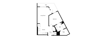 A6 - 1 bed 1 bath - 705 sqft