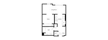 A8 - 1 bed 1 bath - 609 sqft