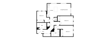 C3 - 3 bed 2 bath - 1204 sqft