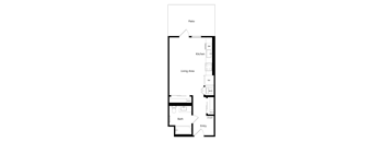 S2 - studio 1 bath - 480 sqft