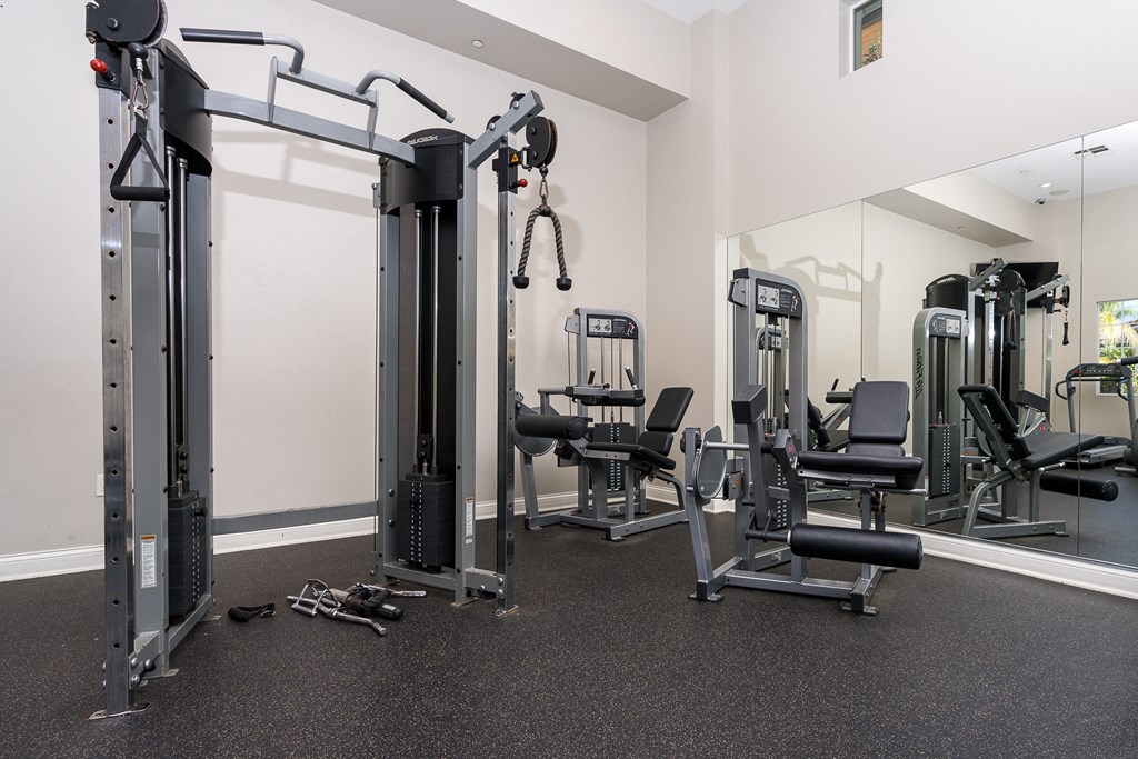 a gym with exercise equipment