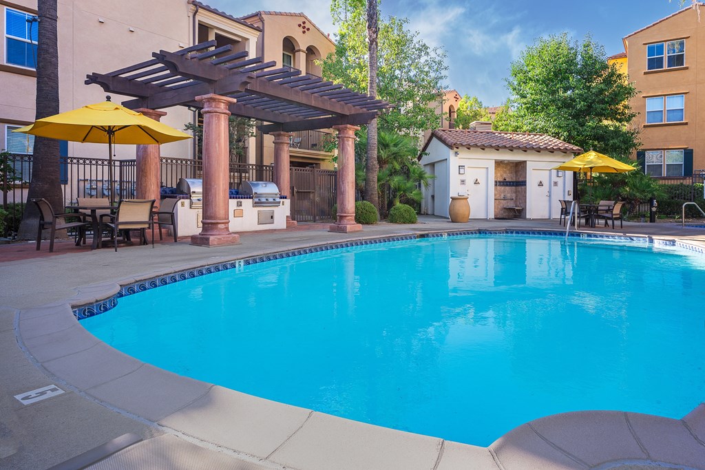 Swimming pool with seating area
