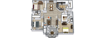 Barcelona 3 Bedroom 2 Bathroom Floorplan at Toscana at Rancho Del Rey, California