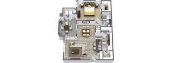 Cordoba 1 Bedroom 1 Bathroom Floorplan at Toscana at Rancho Del Rey, Chula Vista, CA 91910
