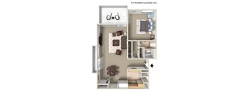 1J floor plan