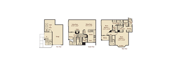 D6 – 2 Bedroom 2.5 Bath Floor Plan Layout – 1251 Square Feet
