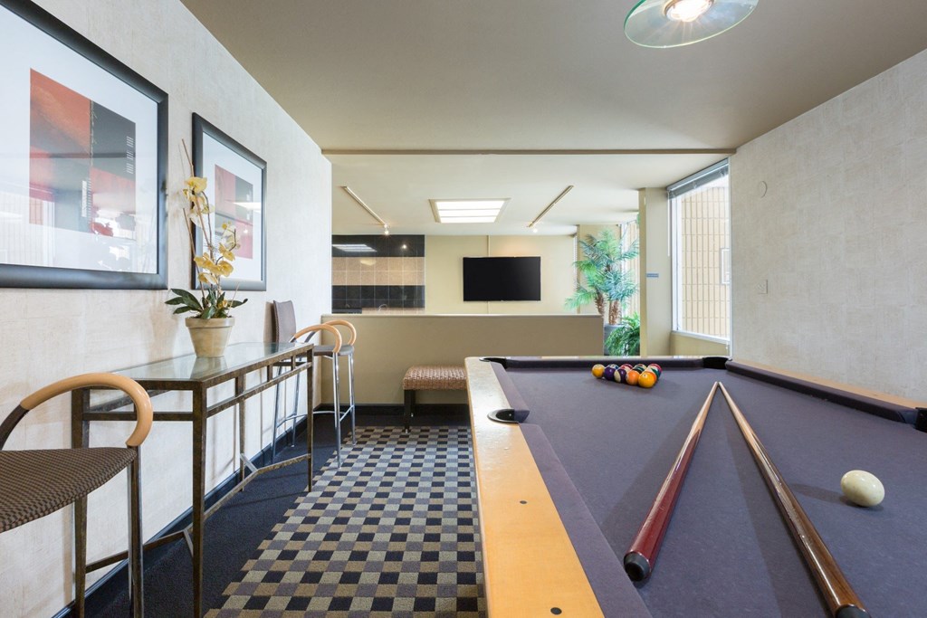 avenue two clubhouse with pool table at Avenue Two Apartments, Redwood City  , CA