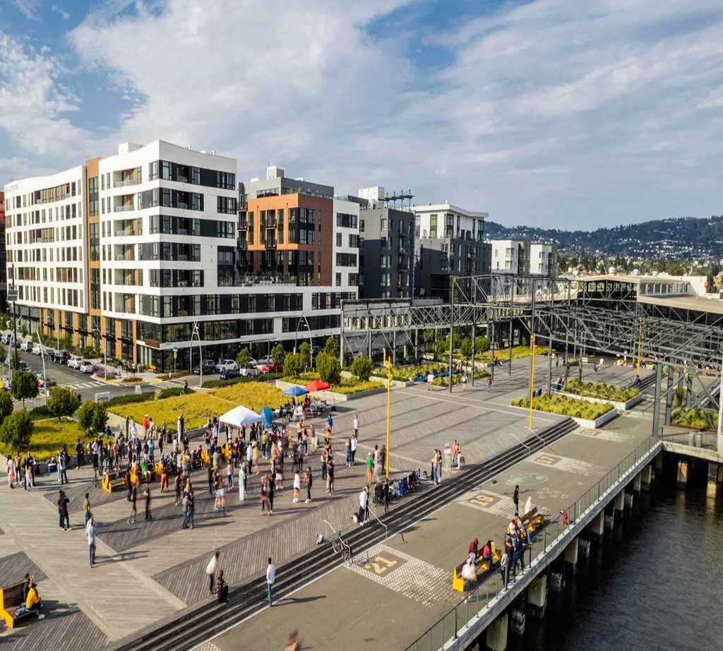 aerial shot of property