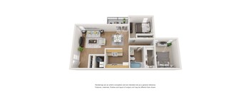 Desert Peaks B1 floor plan 840 sqft