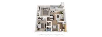 Desert Peaks B2 floor plan 858 sqft