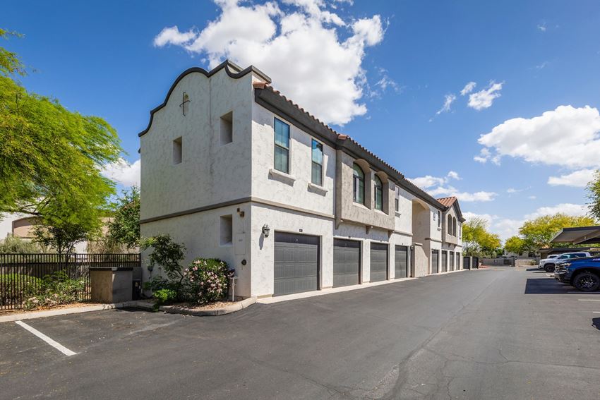 Building exterior with garage