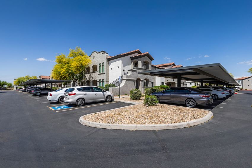 Exterior parking with carport