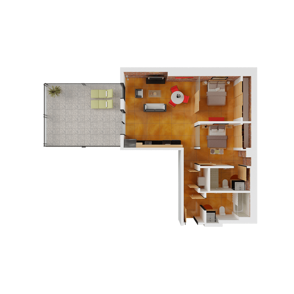 2x2 - floor plan