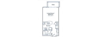 e1 studio floor plan 1 bath 579 sf