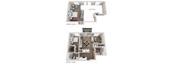 Emerald L8 2 Bed 2 Bath 1085 Square Feet Floor Plan
