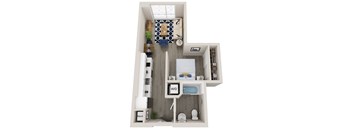 Emerald S2 studio 1 bath floor plan
