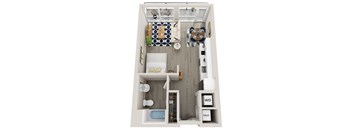 Emerald S5 Studio 1 bath floor plan