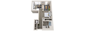 Emerald S6 Studio 1 bath floor plan