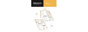 A floor plan for a 2 bedroom apartment in the Empire building.