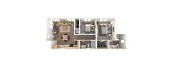 2 Bed 1.5 Bath Floorplan A at Nola 624, California, 91790