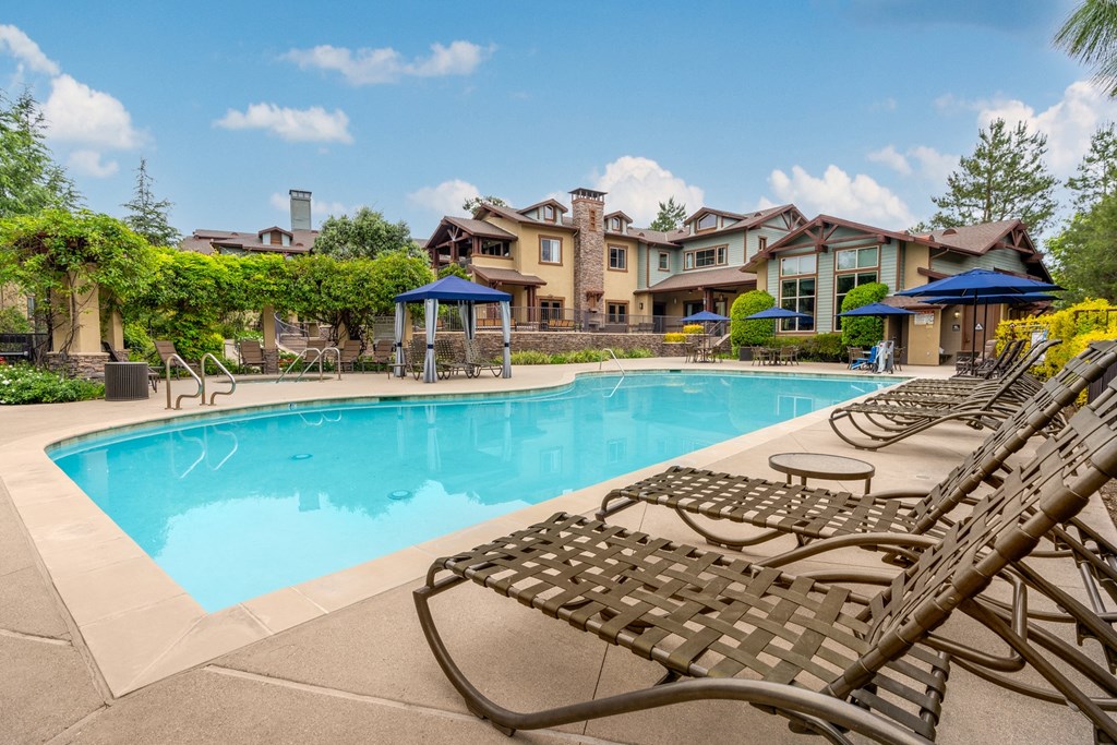 Pool area at 55+ FountainGlen Jacaranda , Fullerton, CA