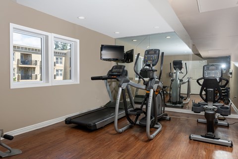 Fitness center at FountainGlen Pasadena