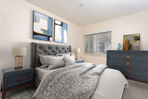 Apartment bedroom at FountainGlen Pasadena