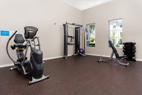gym with exercise equipment at 55+ FountainGlen Valencia, California, 91354