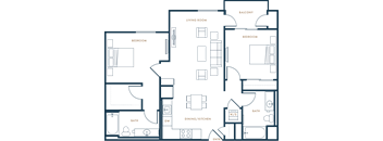B3 - 2 bed 2 bath - 1011 sqft
