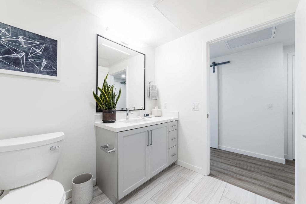 Bathroom with sink and toilet