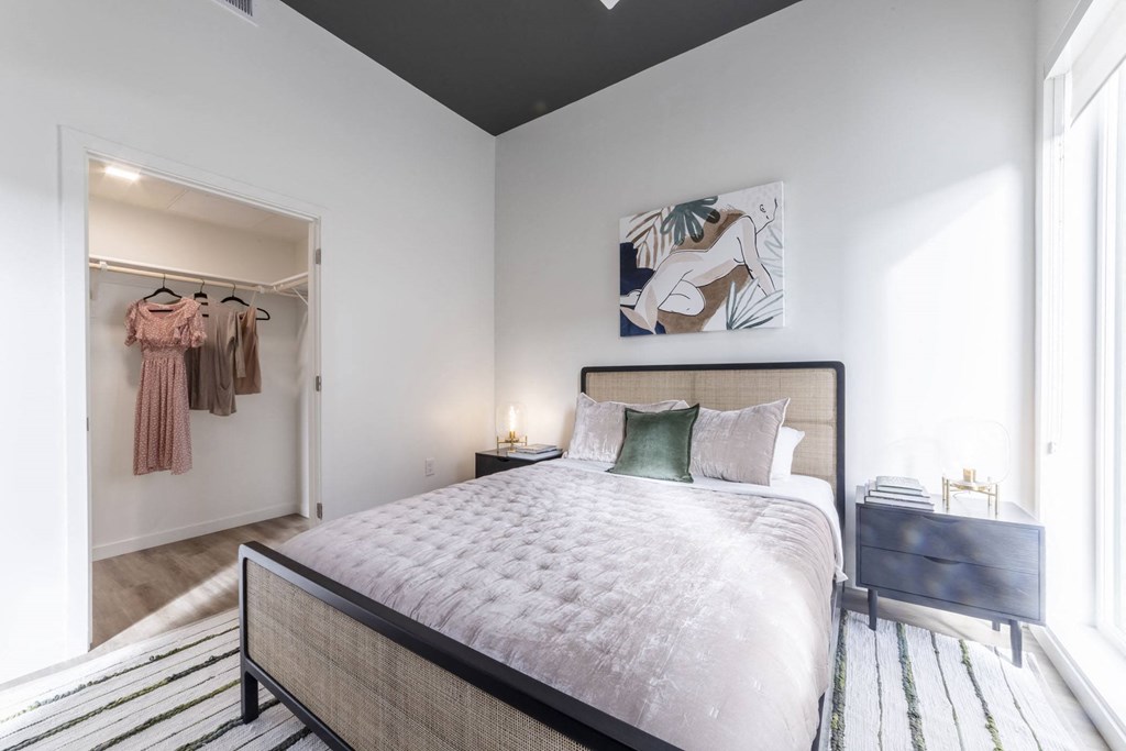 Bedroom with walk in closet