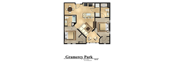 Gramercy Park 2 bed 2 bath 938