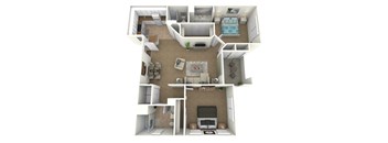 Pomona floor plan image - 2 bed 2 bath - 1112 sqft