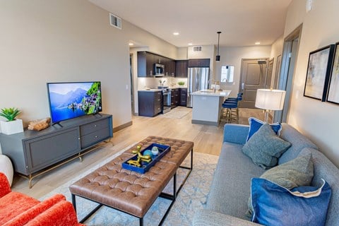 furnished living room and ktichen at Bayswater Apartments, Burlingame, 94010