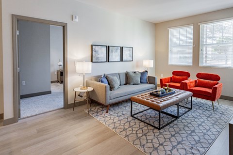 furnished living room at Bayswater Apartments, Burlingame, 94010