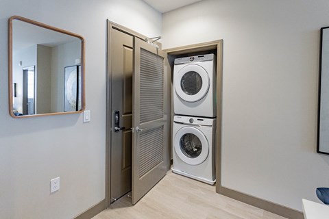 Stacked washer and dryer at Bayswater Apartments, Burlingame