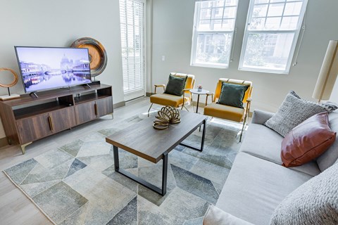 furnished living room at Bayswater Apartments, Burlingame, 94010